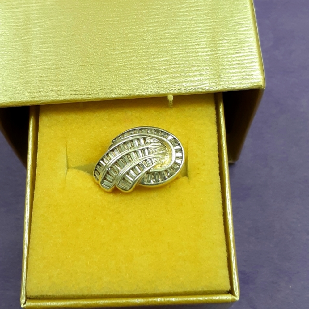 Sterling Silver 925 CZ Baguettes, Isebella Dinner Ring